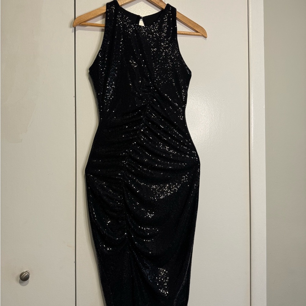 Elegant Black Sequin Dress